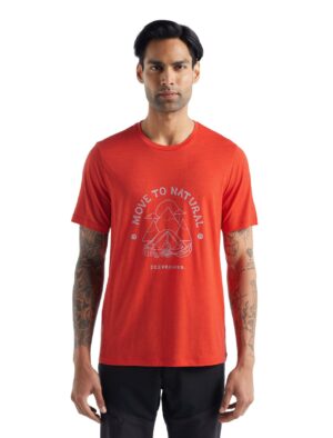 Icebreaker Mens Tech Lite Ii Ss Tee Canopy Camper Lava