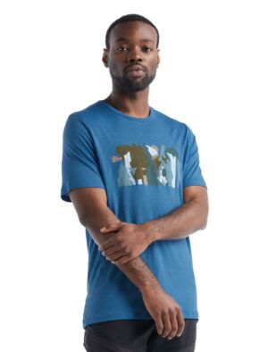 Icebreaker Mens Tech Lite Ii Ss Tee Forest Wall Azul