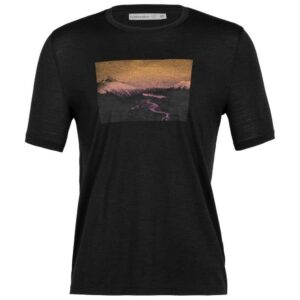 Icebreaker Mens Tech Lite Ii Ss Tee Mountain Mantra Black