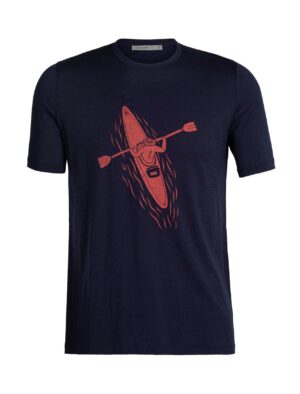Icebreaker Mens Tech Lite Ii Ss Tee Paddle Lines Midnight Navy