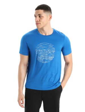 Icebreaker Mens Tech Lite Ii Ss Tee Pump Track Lazurite