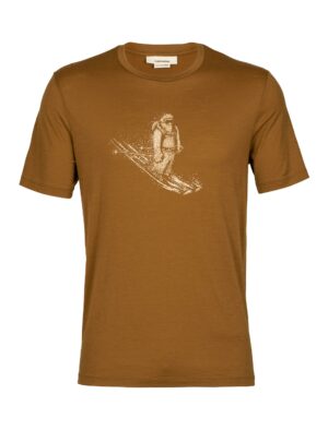 Icebreaker Mens Tech Lite Ii Ss Tee Skiing Yeti Clove