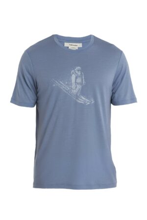 Icebreaker Mens Tech Lite Ii Ss Tee Skiing Yeti Kyanite