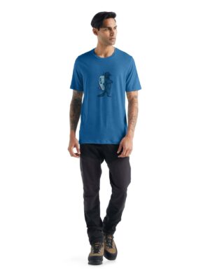 Icebreaker Mens Tech Lite Ii Ss Tee Waschbar Wandering Azul