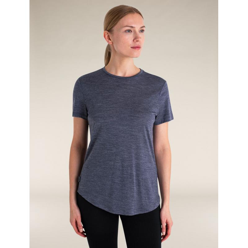 Icebreaker Icebreaker Womens Merino 125 Cool-Lite Sphere III Short Sleeve Tee Midnight Navy Heather 0A56ZO Platou Sport 1