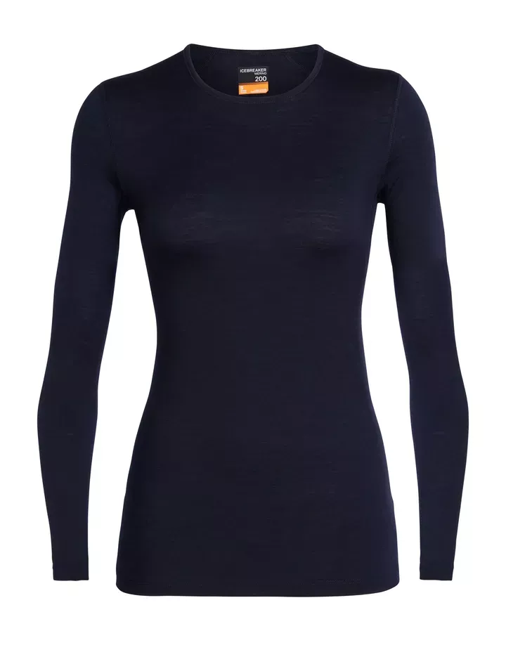 Icebreaker Icebreaker Womens Merino 200 Oasis LS Crewe Midnight Navy 104375 Platou Sport 1