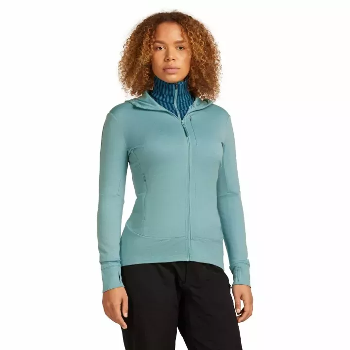Icebreaker Icebreaker Womens Merino 260 Quantum IV LS Zip Hoodie Hydro BA56XR Platou Sport 1