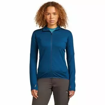 Icebreaker Icebreaker Womens Merino Blend 300 Realfleece™ Descender LS Zip Atlantis 0A57CR Platou Sport 1