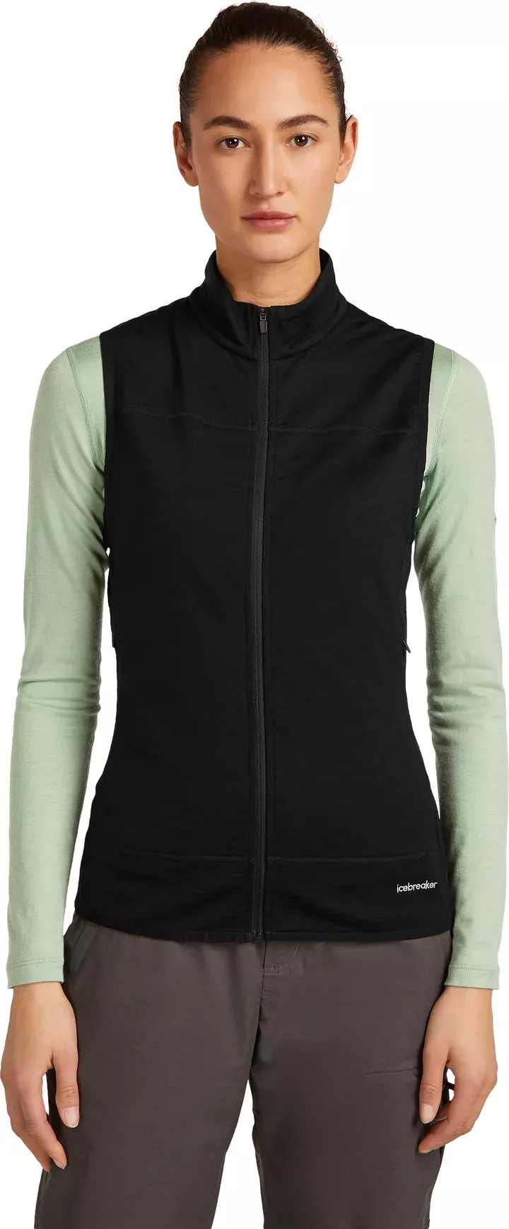 Icebreaker Icebreaker Womens Merino Blend 300 Realfleece™ Descender Vest Black 0A57D2 Platou Sport 1