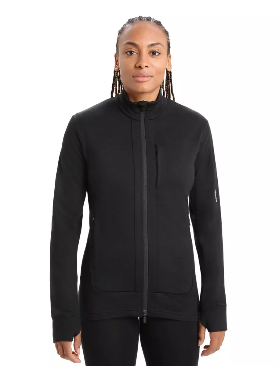Icebreaker Icebreaker Womens Quantum Iii Ls Zip Black 0A56FO Platou Sport 1