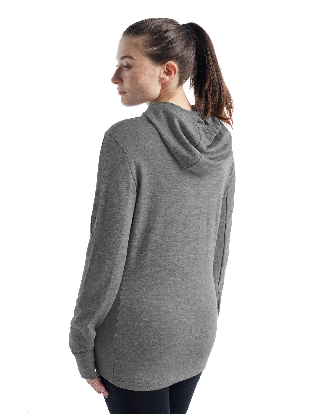 Icebreaker Icebreaker Womens Quantum Iii Ls Zip Hoodie Metro Hthr-Black 0A59JW Platou Sport 3