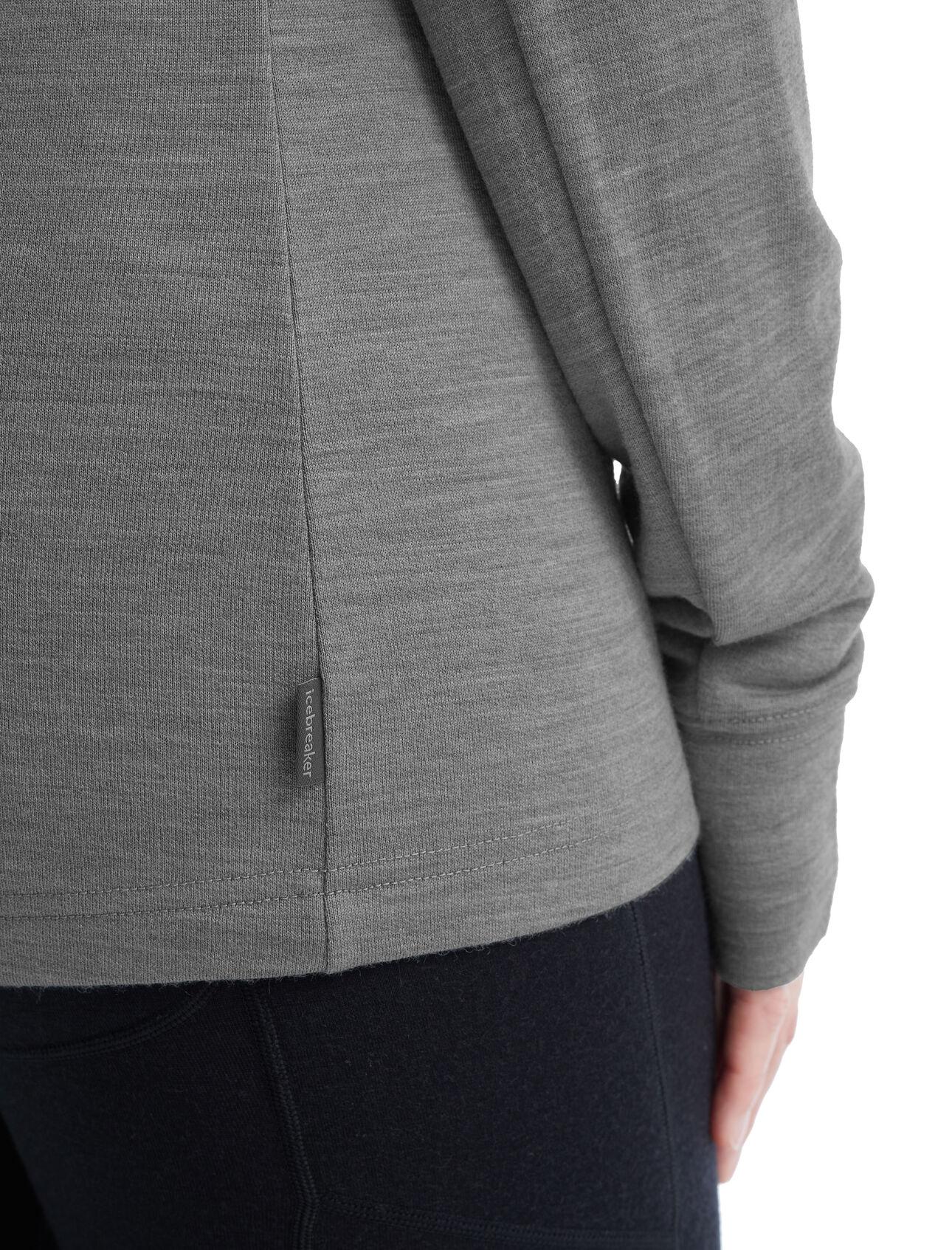 Icebreaker Icebreaker Womens Quantum Iii Ls Zip Hoodie Metro Hthr-Black 0A59JW Platou Sport 8
