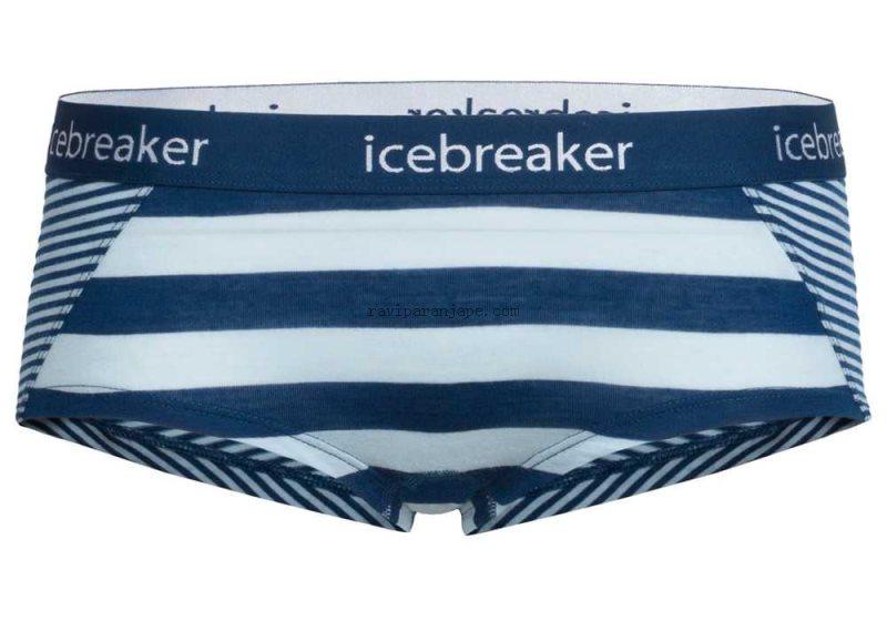 Icebreaker Icebreaker Womens Sprite Hot Pants Ice Blue-Largo-Strip 103023 Platou Sport 1