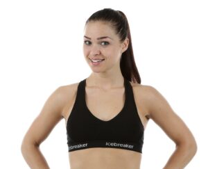 Icebreaker Womens Sprite Racerback Bra Black/Black