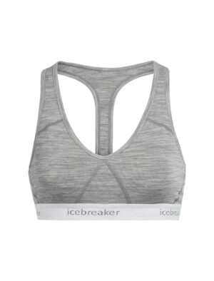 Icebreaker Womens Sprite Racerback Bra Metro Hthr