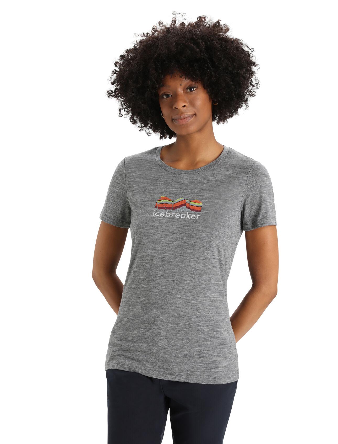 Icebreaker Icebreaker Womens Tech Lite Ii Ss Tee Mountain Geology Gritstone Hthr 0A56IS Platou Sport 1