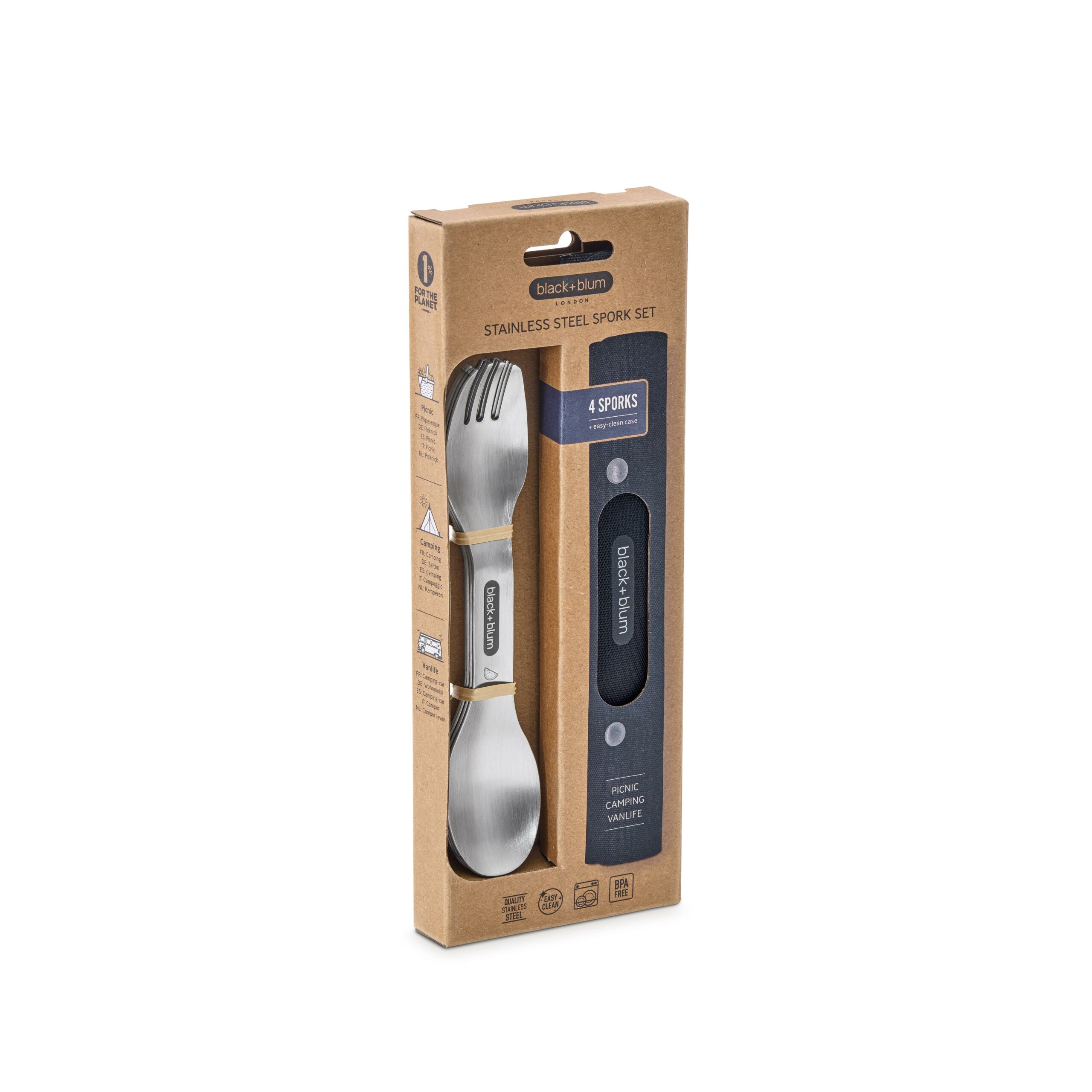 Ikke definert Black+Blum Picnic Spork Set of 4 Grey OL-SP001 Platou Sport 1