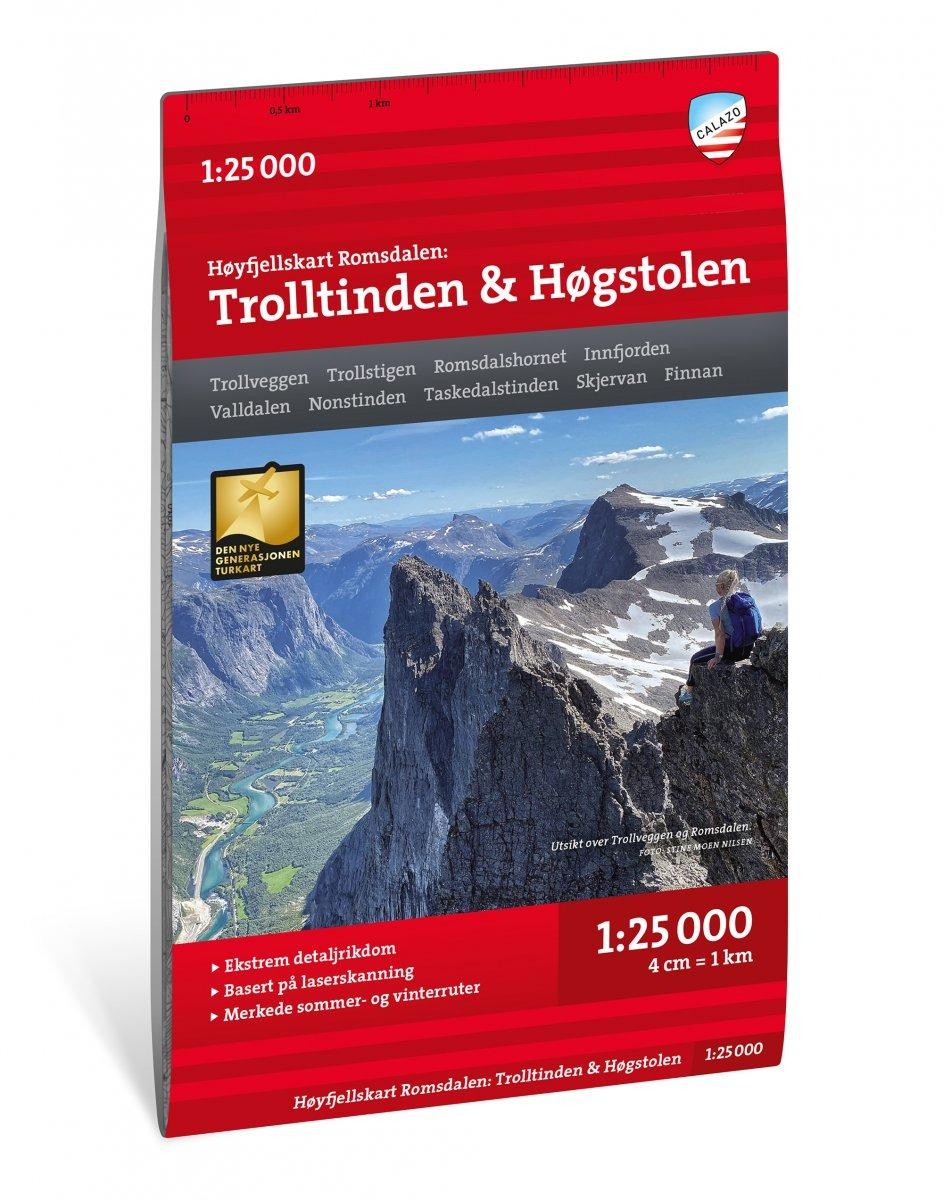 Ikke definert Høyfjellskart Romsdalen, Trolltinden & Høgstolen 1:25000 9789189541207 Platou Sport 1