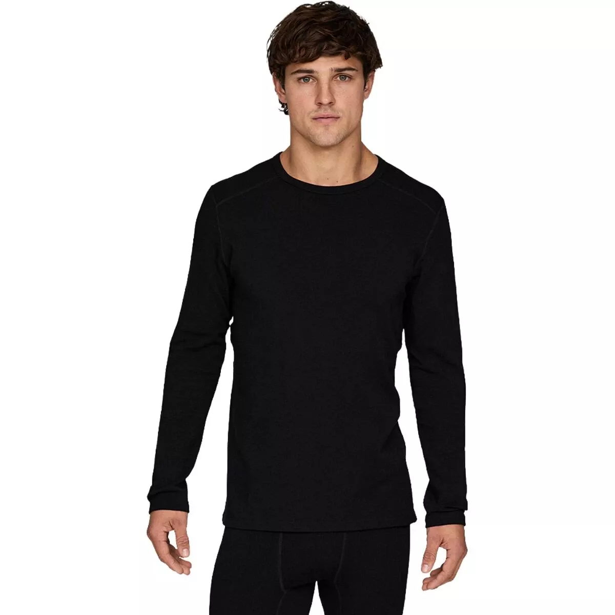 LeBent LeBent Mens Heavyweight Antarctic Grid Fleece Crew Black BT8113-001-XL Platou Sport 1