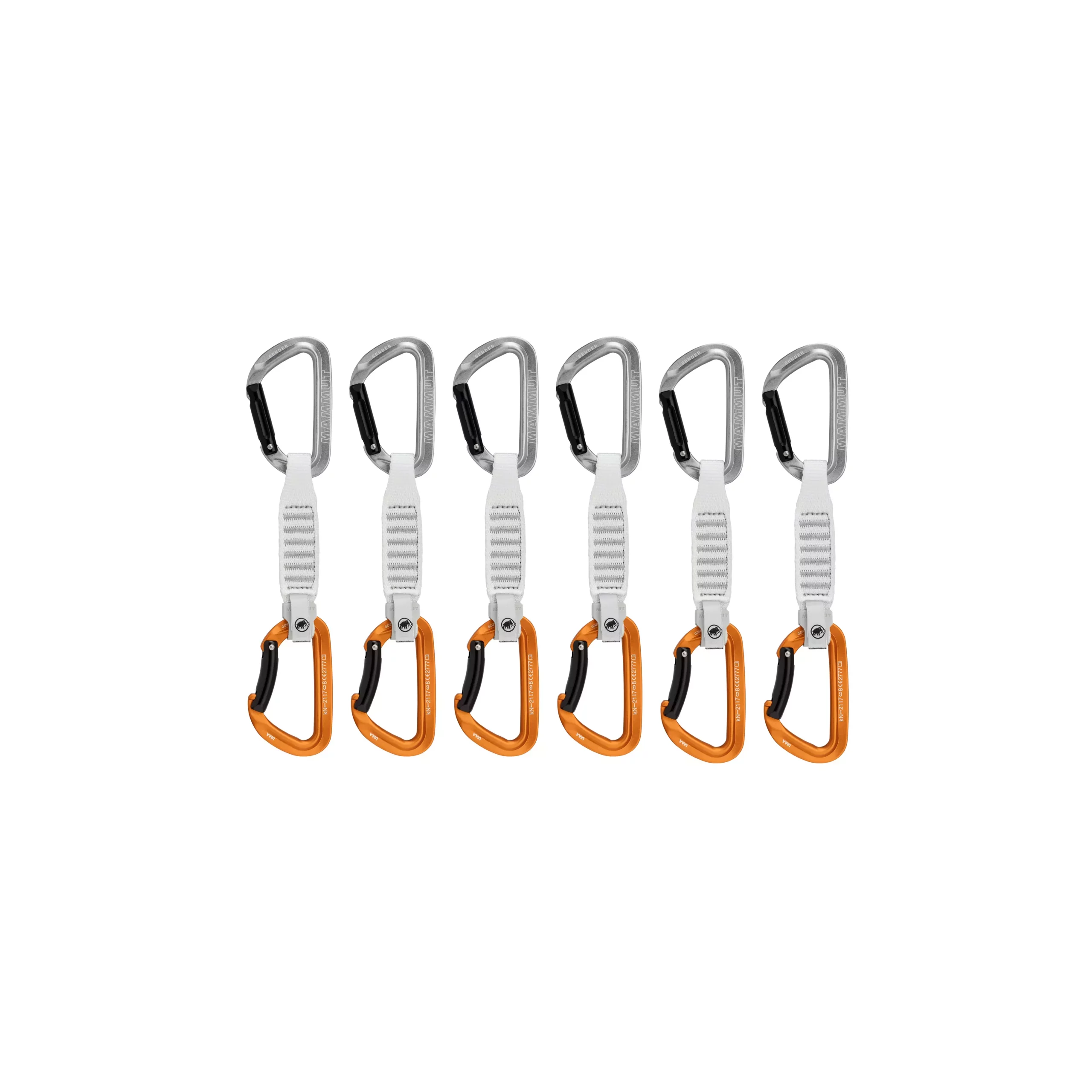 Mammut Mammut Sender Keylock 12cm 6-Pack Quickdraws Straight Gate-Bent Gate Key Lock 2040-02491 Platou Sport 1
