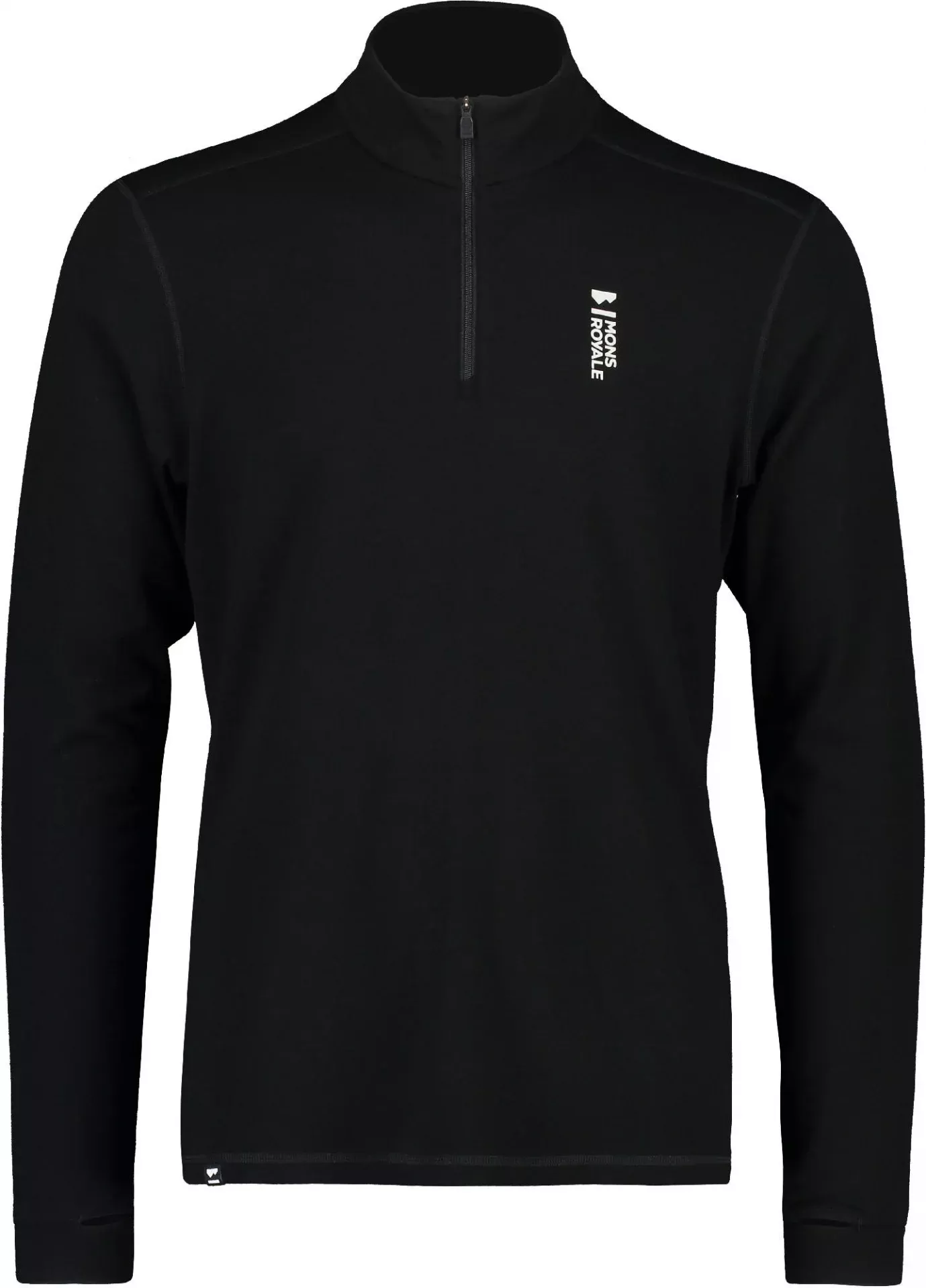 Mons Royale Mons Royale Cascade Merino Flex 200 1-4 Zip Mens Black 100500-001 Platou Sport 1