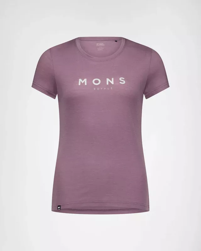 Mons Royale Mons Royale Icon Merino Classic T-Shirt Womens Mauve 100288-1139-175 Platou Sport 1
