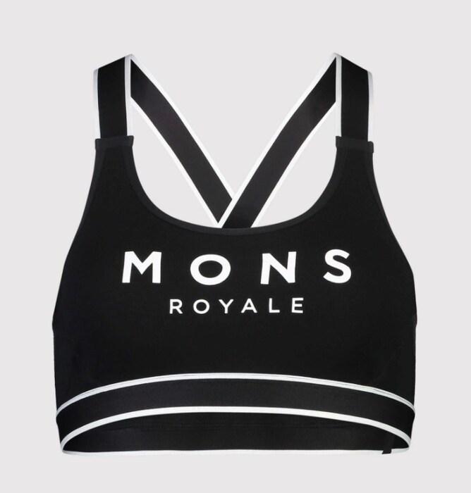 Mons Royale Mons Royale Stella X-Back Bra Womens Black 100040-1169-001 Platou Sport 1