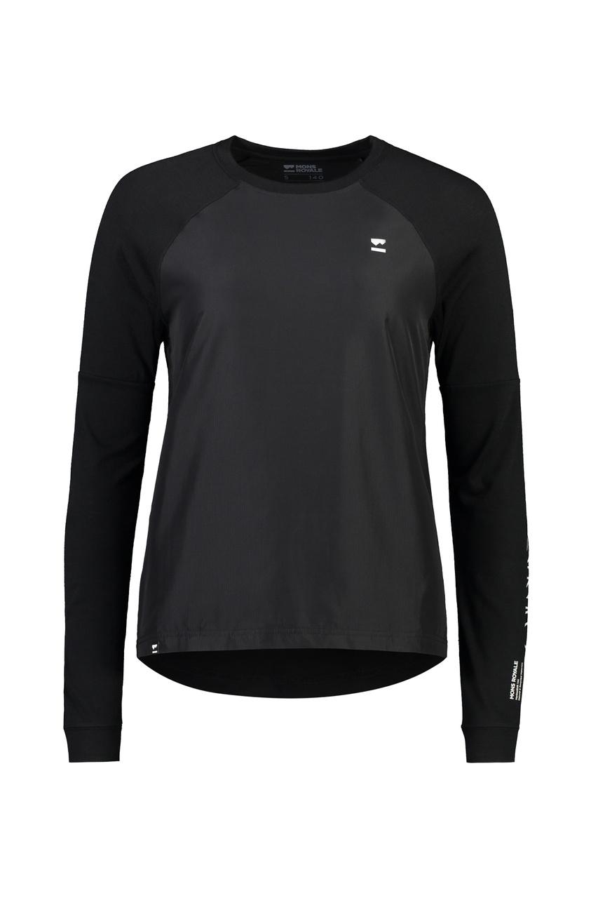 Mons Royale Mons Royale Tarn Merino Shift Wind Jersey Womens Black 100585-1169-001 Platou Sport 1