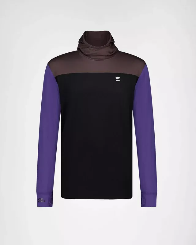 Mons Royale Mons Royale Yotei Powder Hood LS Mens Violet-Cedar-Black 100071-1169-833 Platou Sport 3