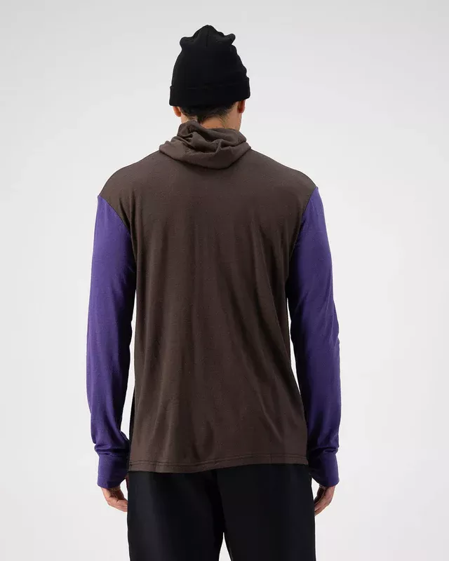 Mons Royale Mons Royale Yotei Powder Hood LS Mens Violet-Cedar-Black 100071-1169-833 Platou Sport 6