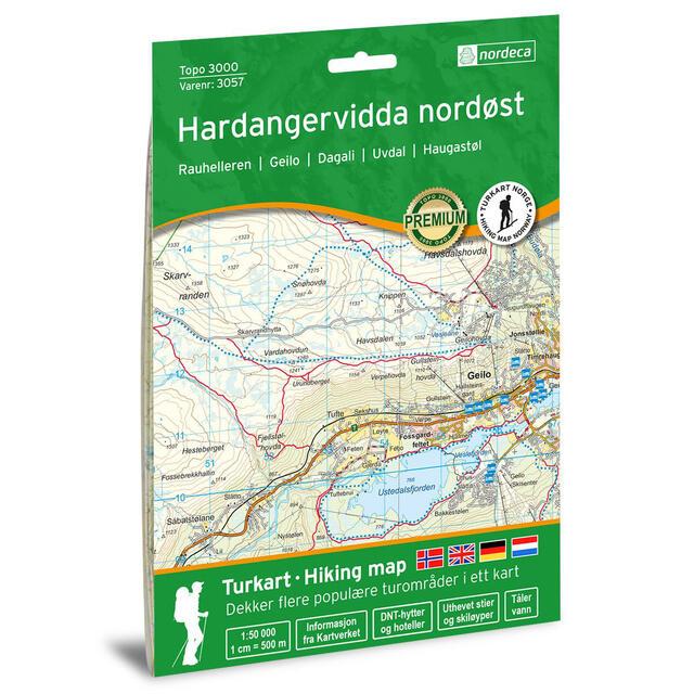 Nordeca Topo 3000 Turkart HARDANGERVIDDA Nordøst 1:50 000 3057 Platou Sport 1