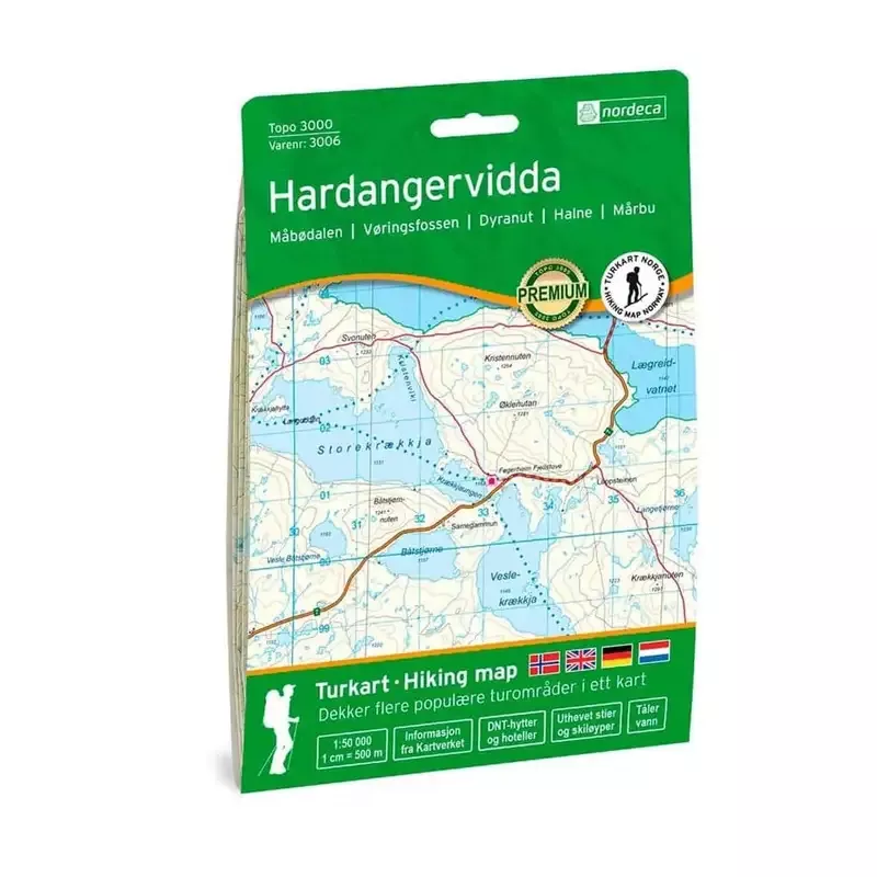 Nordeca Topo 3000 Turkart HARDANGERVIDDA Nordvest 1:50 000 3056 Platou Sport 1