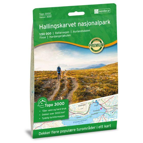 Nordeca Topo 3000 Turkart Hallingskarvet Nasjonalpark 1:50 000 3001 Platou Sport 1
