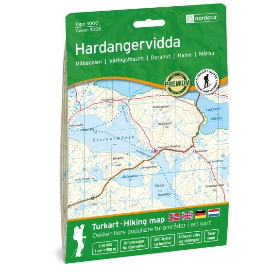 Nordeca Topo 3000 Turkart Hardangervidda 1:50 000 3006 Platou Sport 1