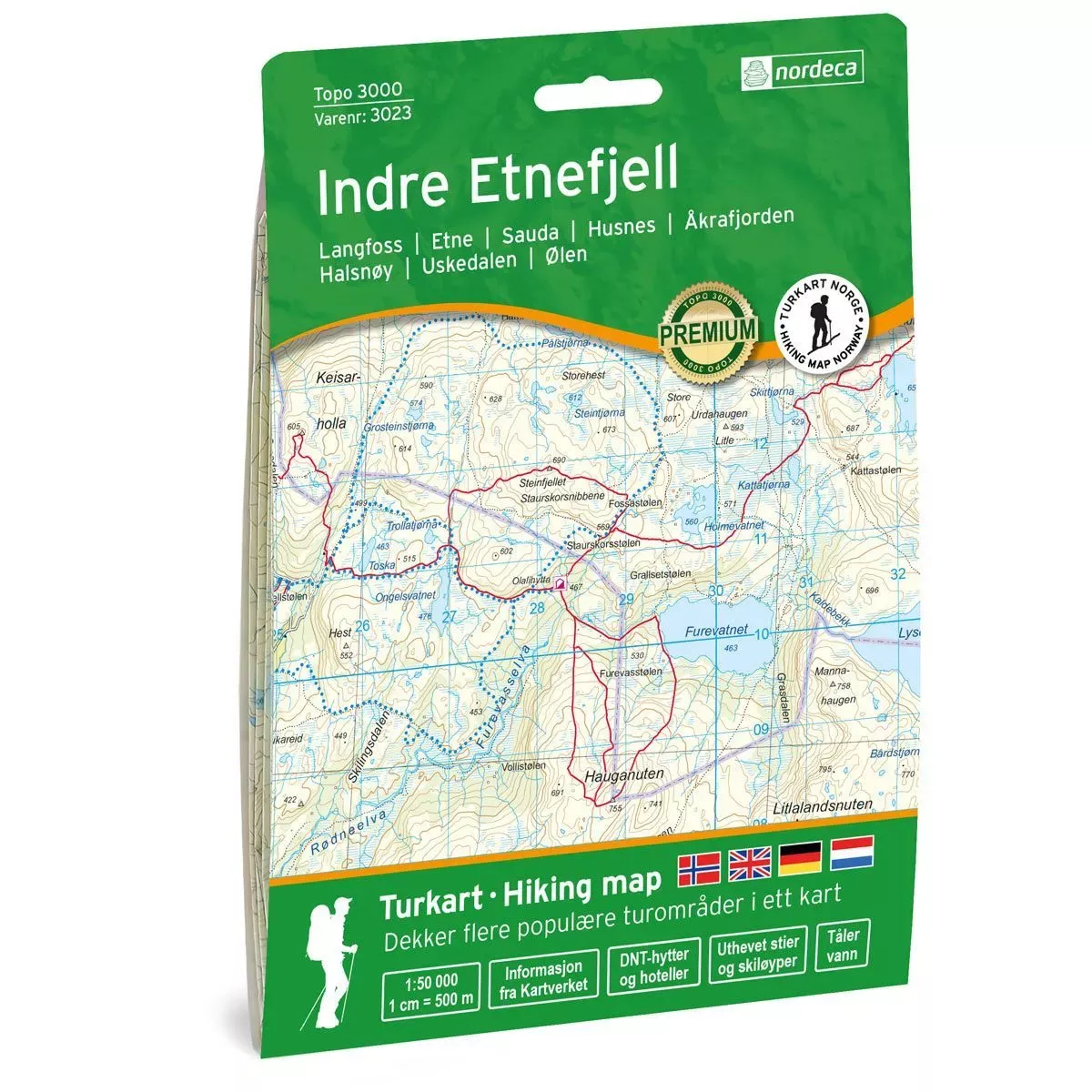Nordeca Topo 3000 Turkart Indre Etnefjell 1:50 000 3023 Platou Sport 1
