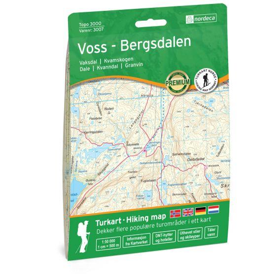 Nordeca Topo 3000 Turkart Voss-Bergsdalen 1:50 000 3007 Platou Sport 1