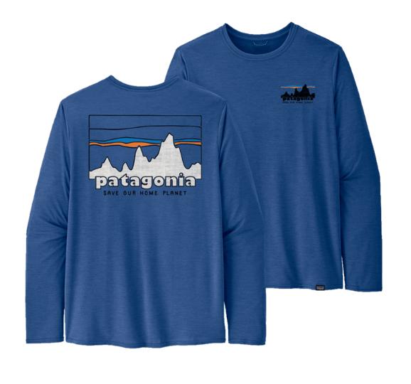 Patagonia Patagonia Mens L-S Cap Cool Daily Graphic Shirt 73 Skyline: Clement Blue X-Dye P45190 Platou Sport 1