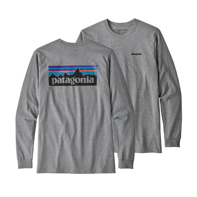 Patagonia Patagonia Mens L-S P-6 Logo Responsibili-Tee Gravel Heather P38518 Platou Sport 1