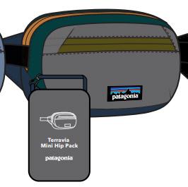 Patagonia Patagonia Terravia Mini Hip Pack Patchwork: Noble Grey P49448 Platou Sport 1