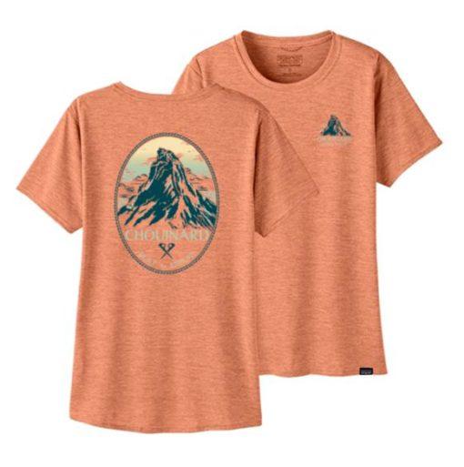 Patagonia Patagonia Womens Cap Cool Daily Graphic Shirt - Lands Chouinard Crest: Rock Melon X-Dye P45390 Platou Sport 1