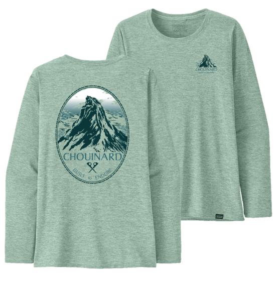 Patagonia Patagonia Womens L-S Cap Cool Daily Graphic Shirt - L Chouinard Crest: Ellwood Green X-Dye P45165 Platou Sport 1