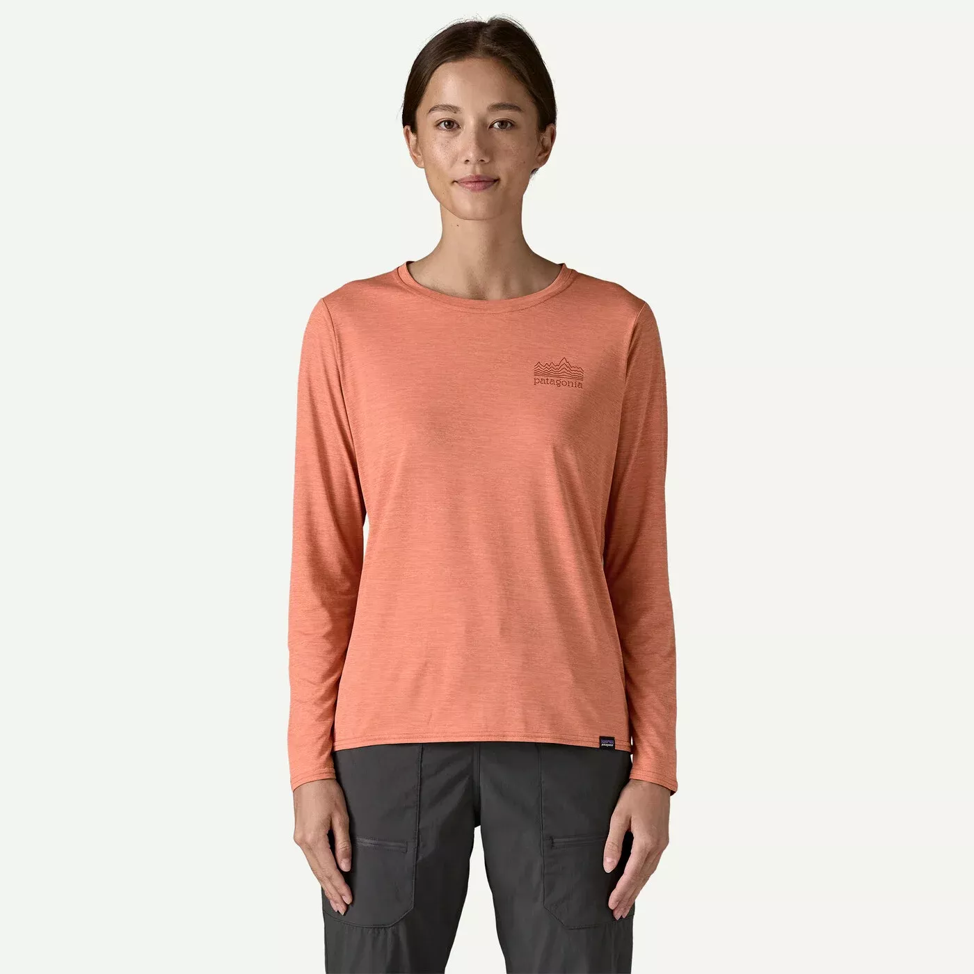 Patagonia Patagonia Womens L-S Cap Cool Daily Graphic Shirt Strataspire: Moment Pink X-Dye P45205 Platou Sport 1