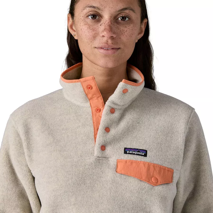 Patagonia Patagonia Womens Lw Synch Snap-T P-O Oatmeal Heather w-Heirloom Peach P25455 Platou Sport 6