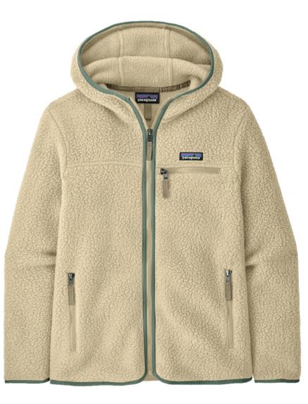 Patagonia Patagonia Womens Retro Pile Hoody Natural w-Ellwood Green P22806 Platou Sport 1