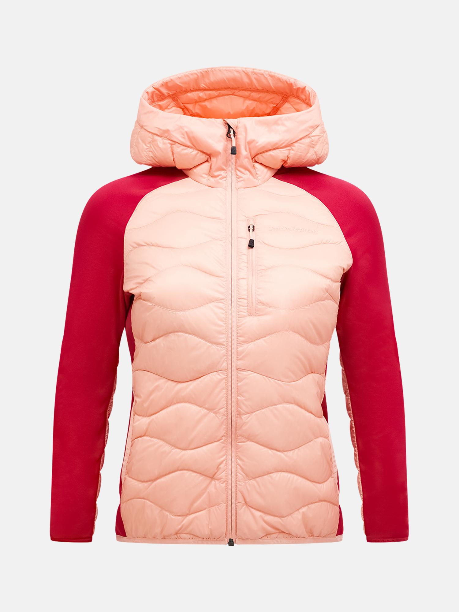 Peak Performance Peak Performance Womens Helium Down Hybrid Hood Peach Fuzz-Tech Burgundy G79840 Platou Sport 1
