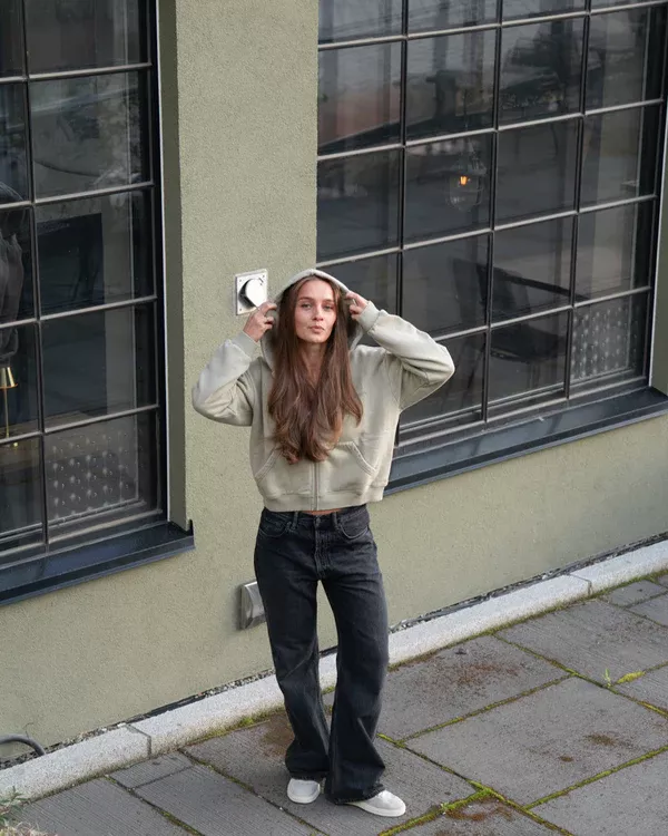 Pre Après Pre Après Washed Zip Hoodie Womens Dusty Green Platou Sport 3