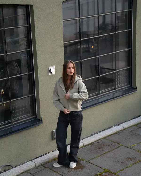 Pre Après Pre Après Washed Zip Hoodie Womens Dusty Green Platou Sport 4