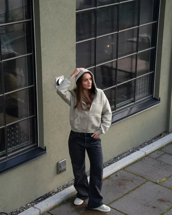 Pre Après Pre Après Washed Zip Hoodie Womens Dusty Green Platou Sport 5