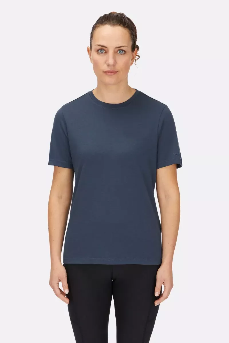 Rab Rab Crimp Logo Tee Womens Tempest Blue QBL-69 Platou Sport 1