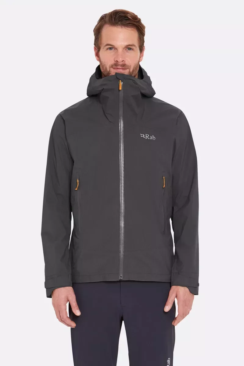Rab Rab Downpour Light Jacket Anthracite QWG-90 Platou Sport 1